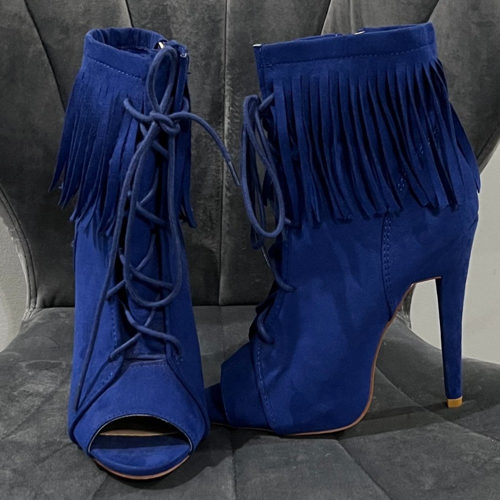 JustFab Open Toe Bootie Heels